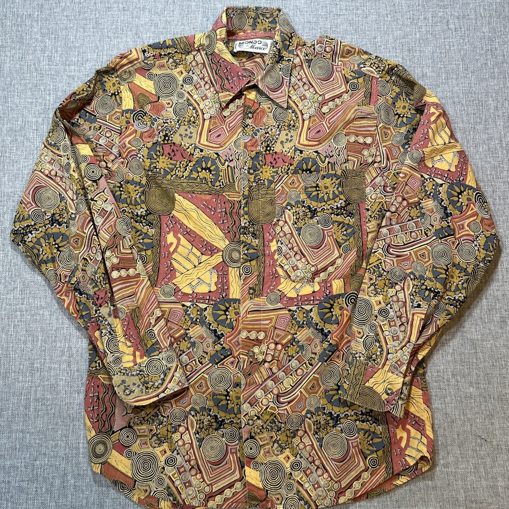 Vintage Mondo di Marco Shirt Mens Med? Abstract Colorful Made in Italy 90s